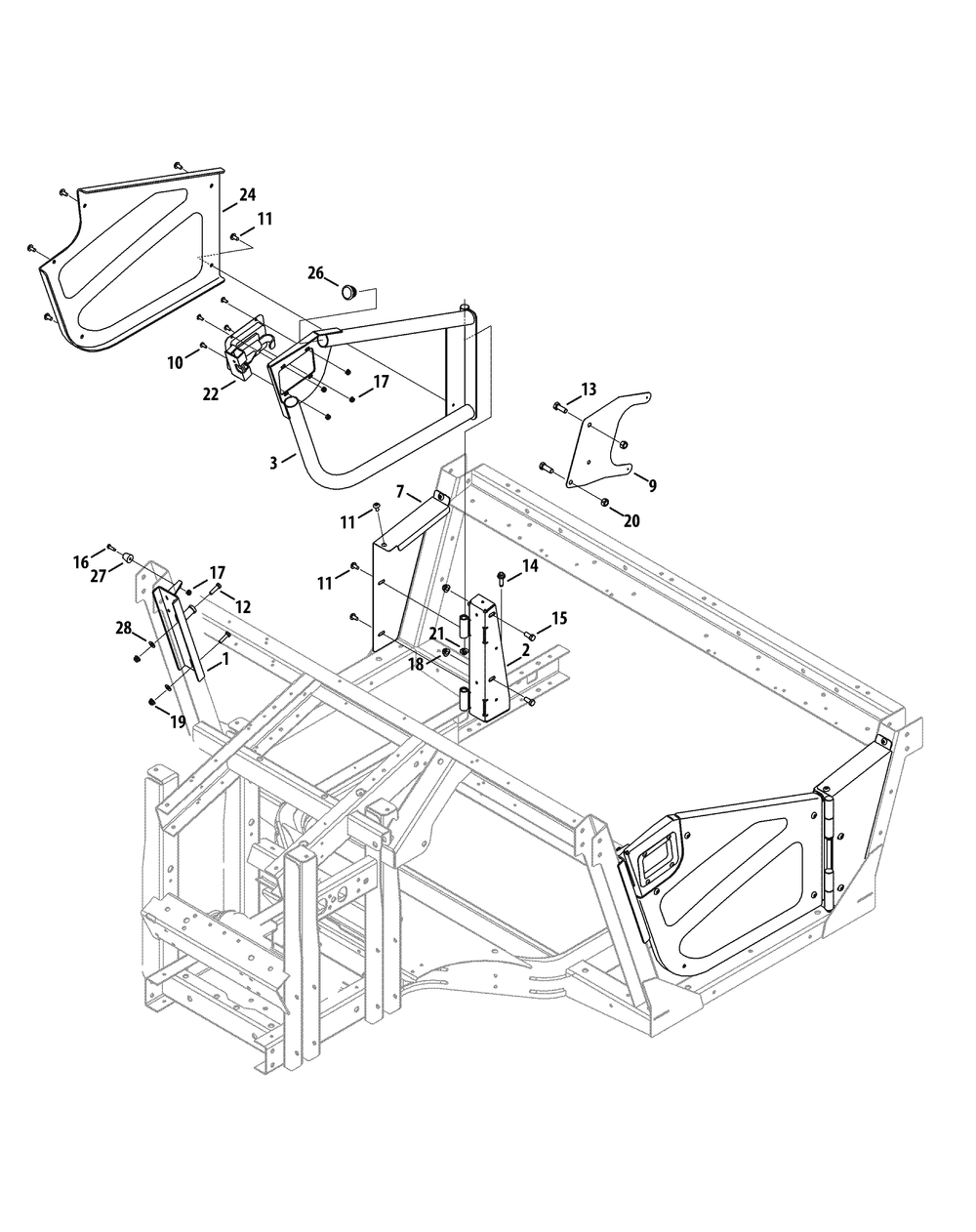 Half Doors Diagram and Parts List for 465 4X4-EFI-1I029Z-1H020Z-37BMD710 Cub Cadet Lawn Tractor Accessories